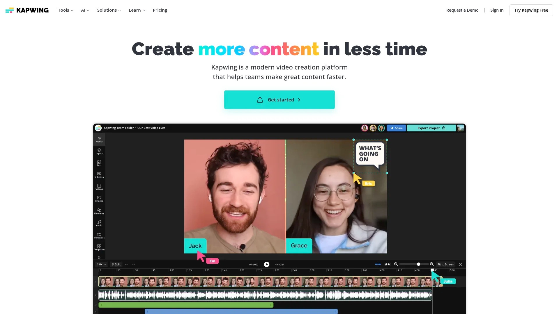 Screenshot of https://kapwing.com