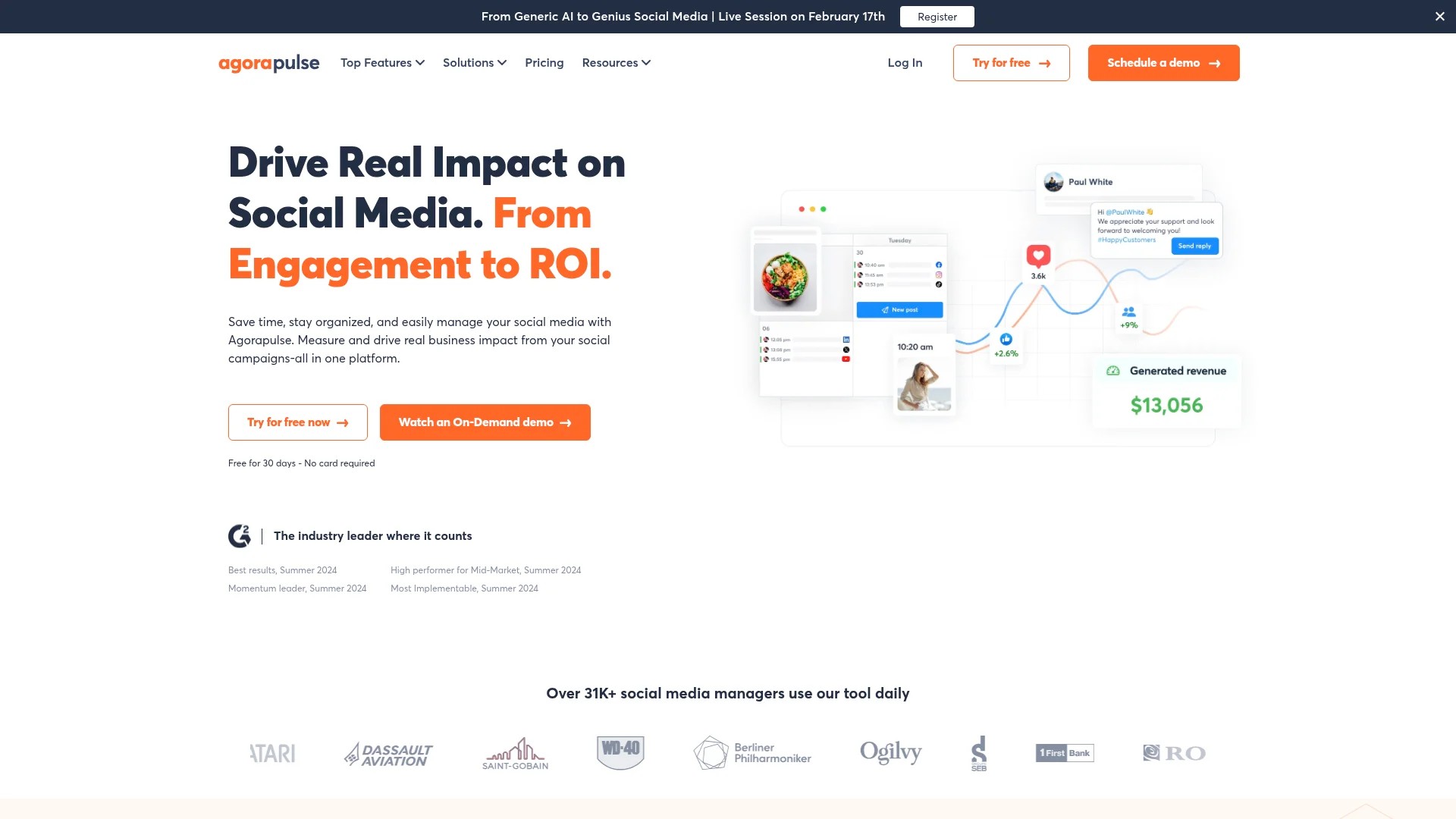 Screenshot of https://www.agorapulse.com