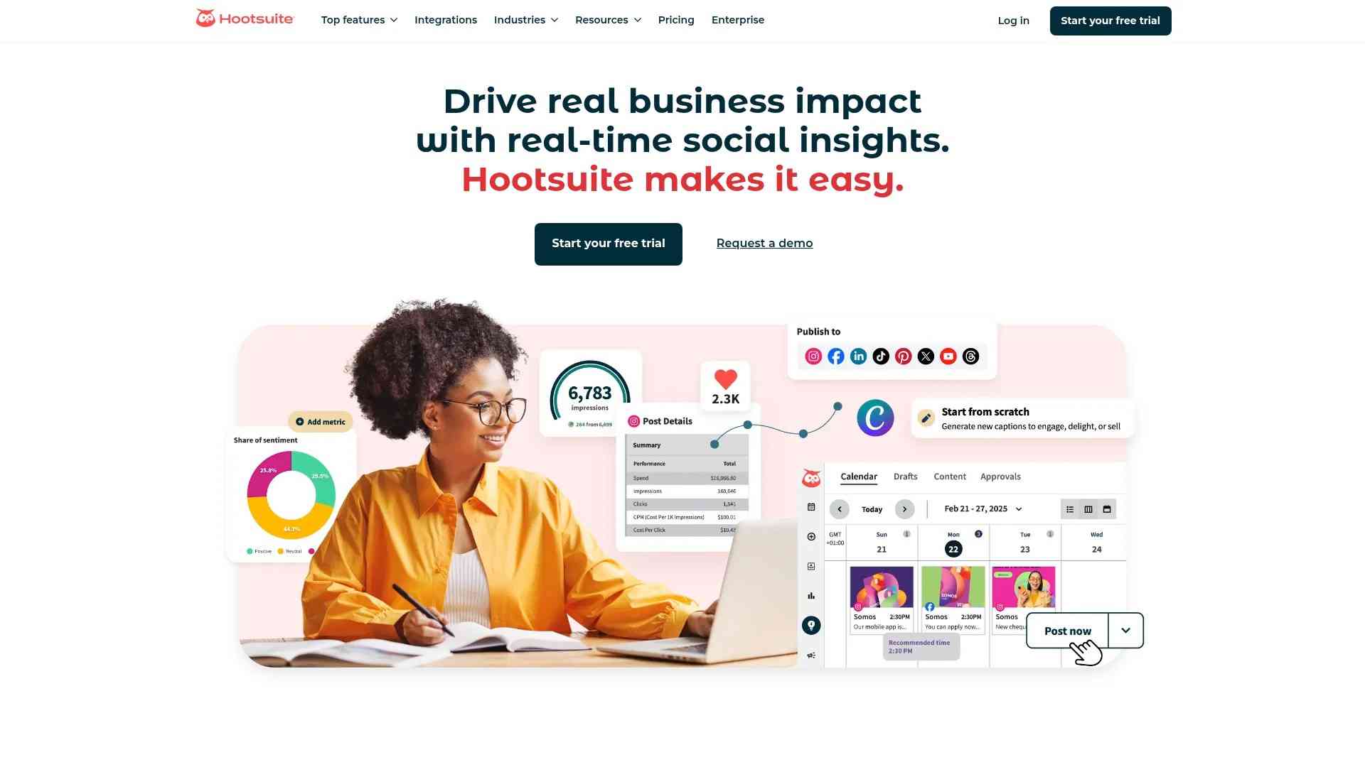 Screenshot of https://www.hootsuite.com