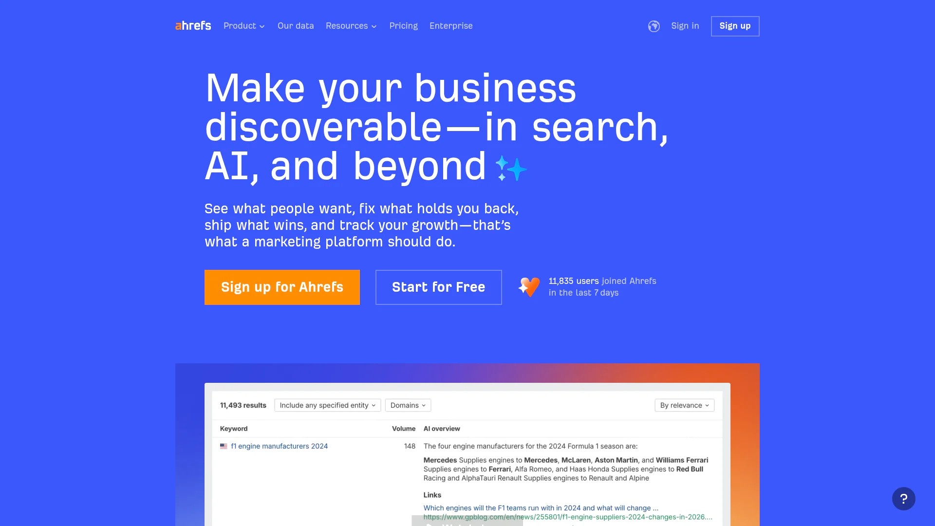 Screenshot of https://ahrefs.com