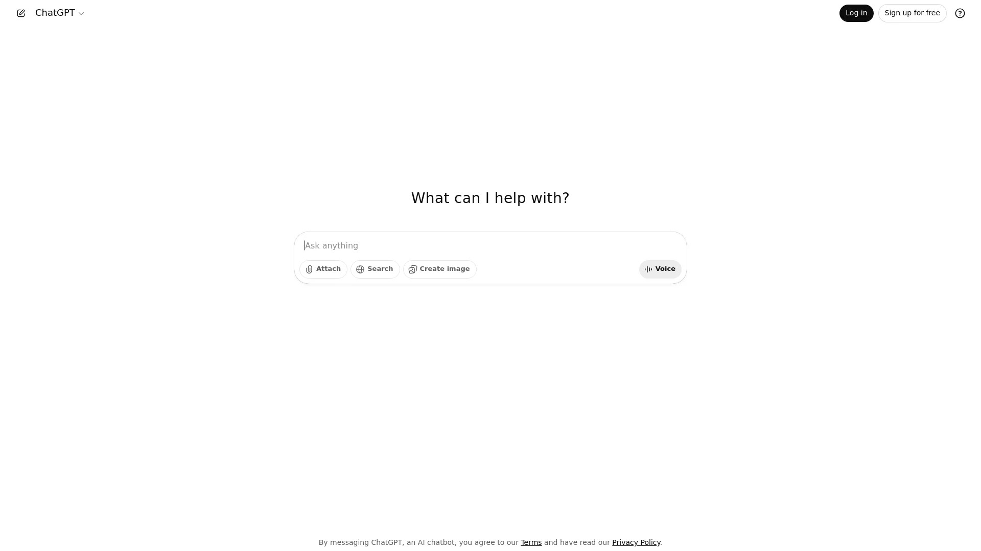 Screenshot of https://chat.openai.com