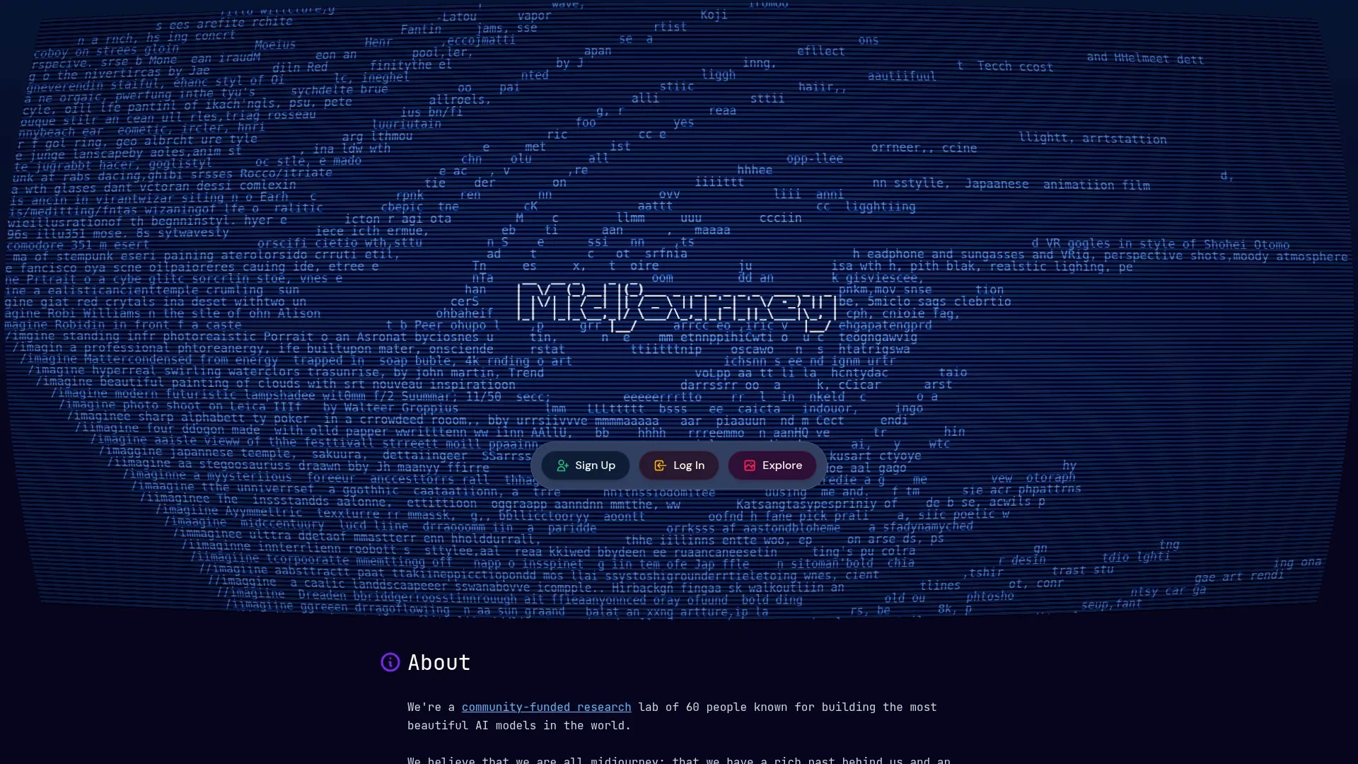 Screenshot of https://www.midjourney.com