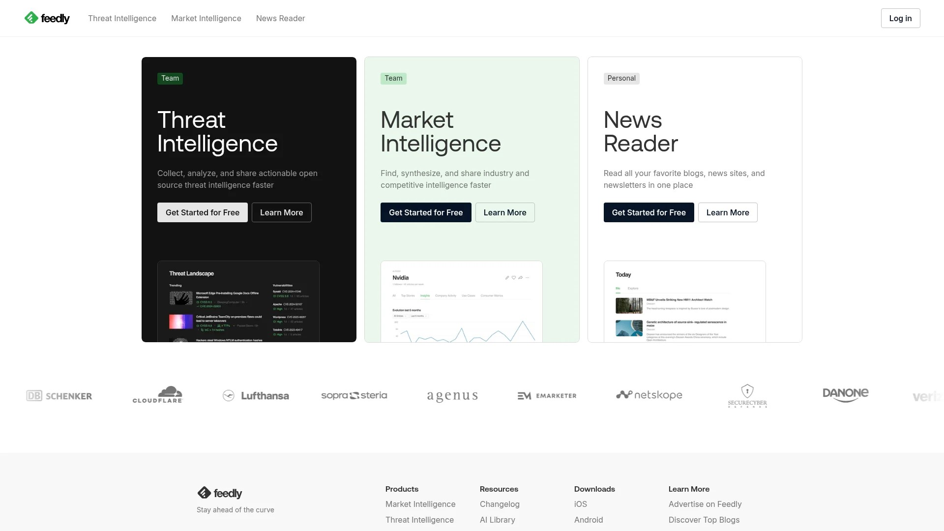 Screenshot of https://www.feedly.com
