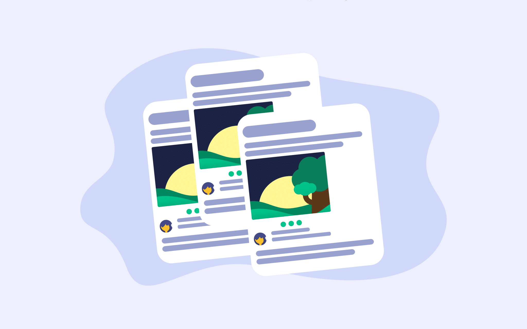 A graphic showing duplicate posts. Indicating that the blog is about content syndication.