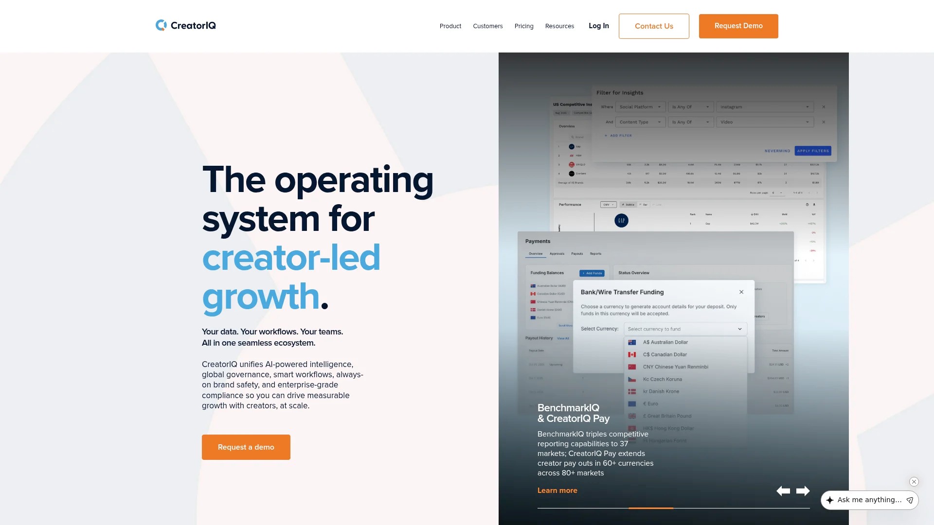 Screenshot of https://www.creatoriq.com