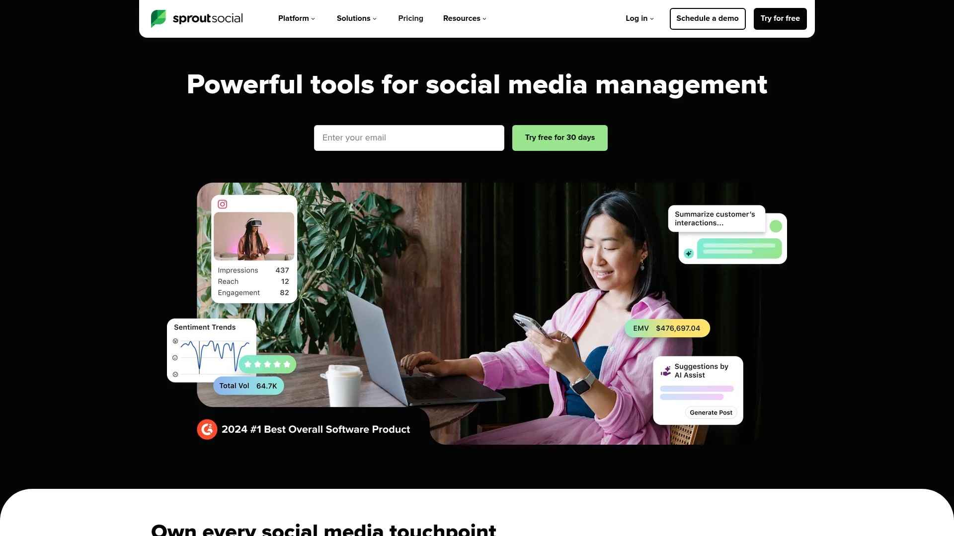Screenshot of https://sproutsocial.com