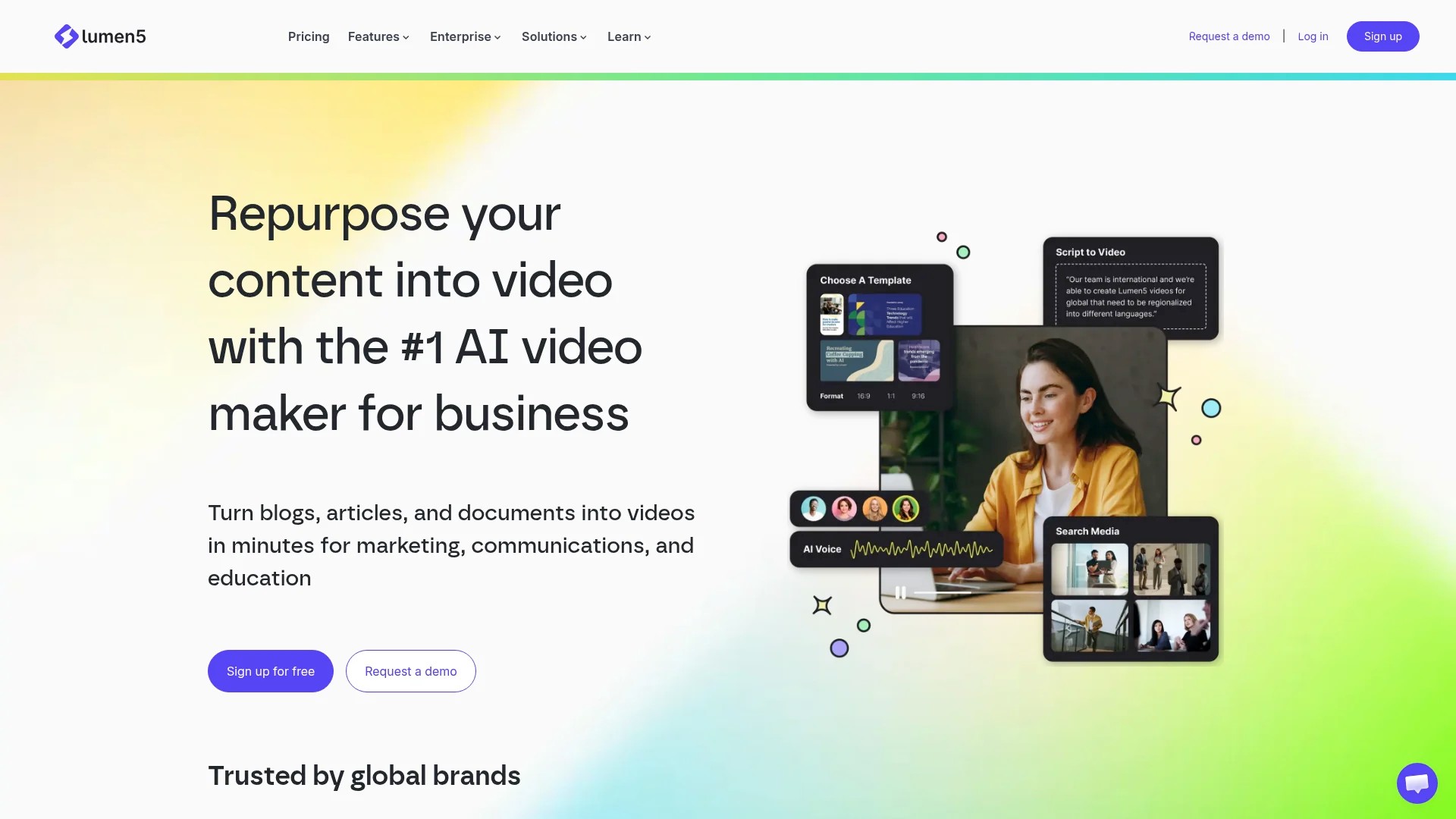 Screenshot of https://lumen5.com