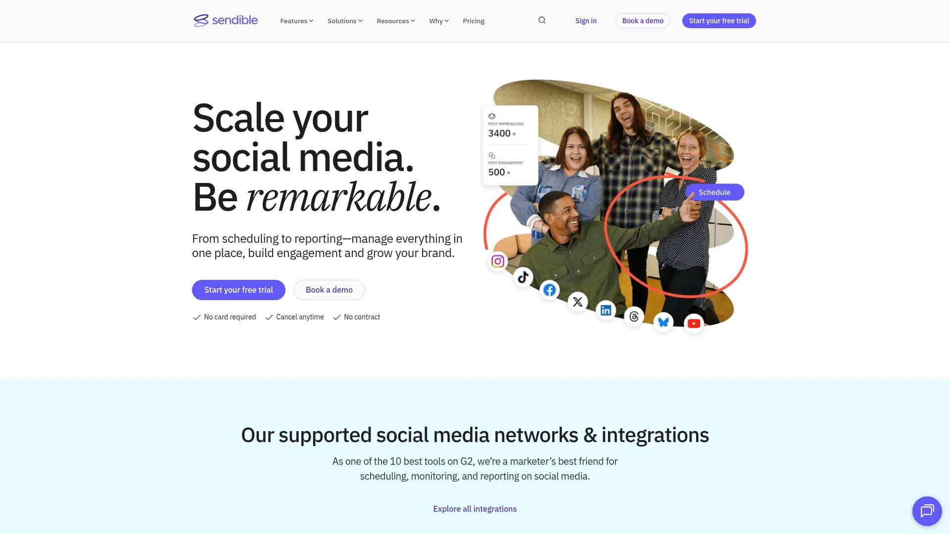 Screenshot of https://www.sendible.com
