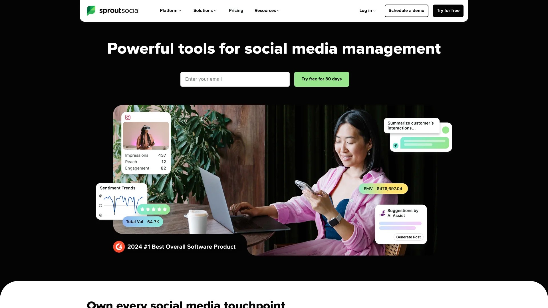 Screenshot of https://sproutsocial.com