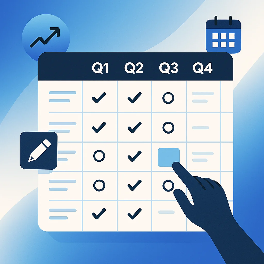 Building quarterly content calendars