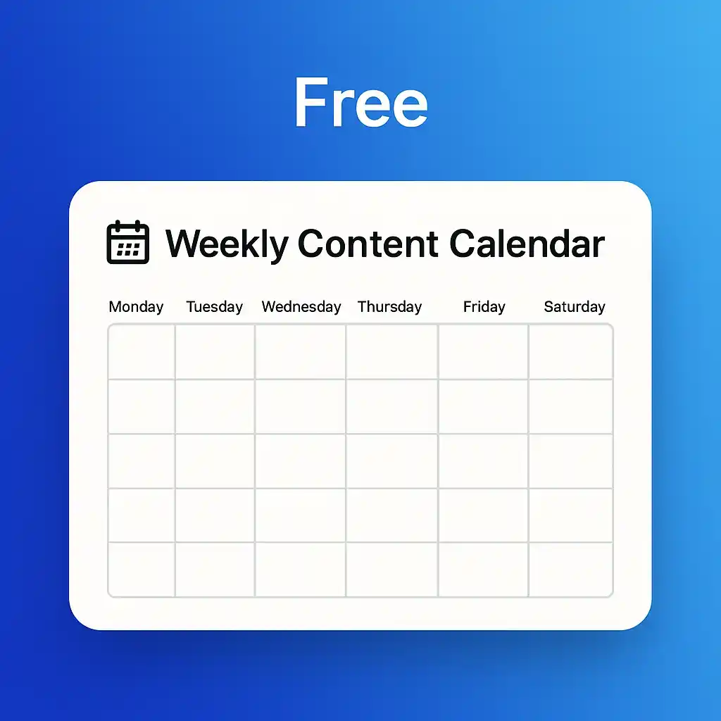 Free weekly content calendar template