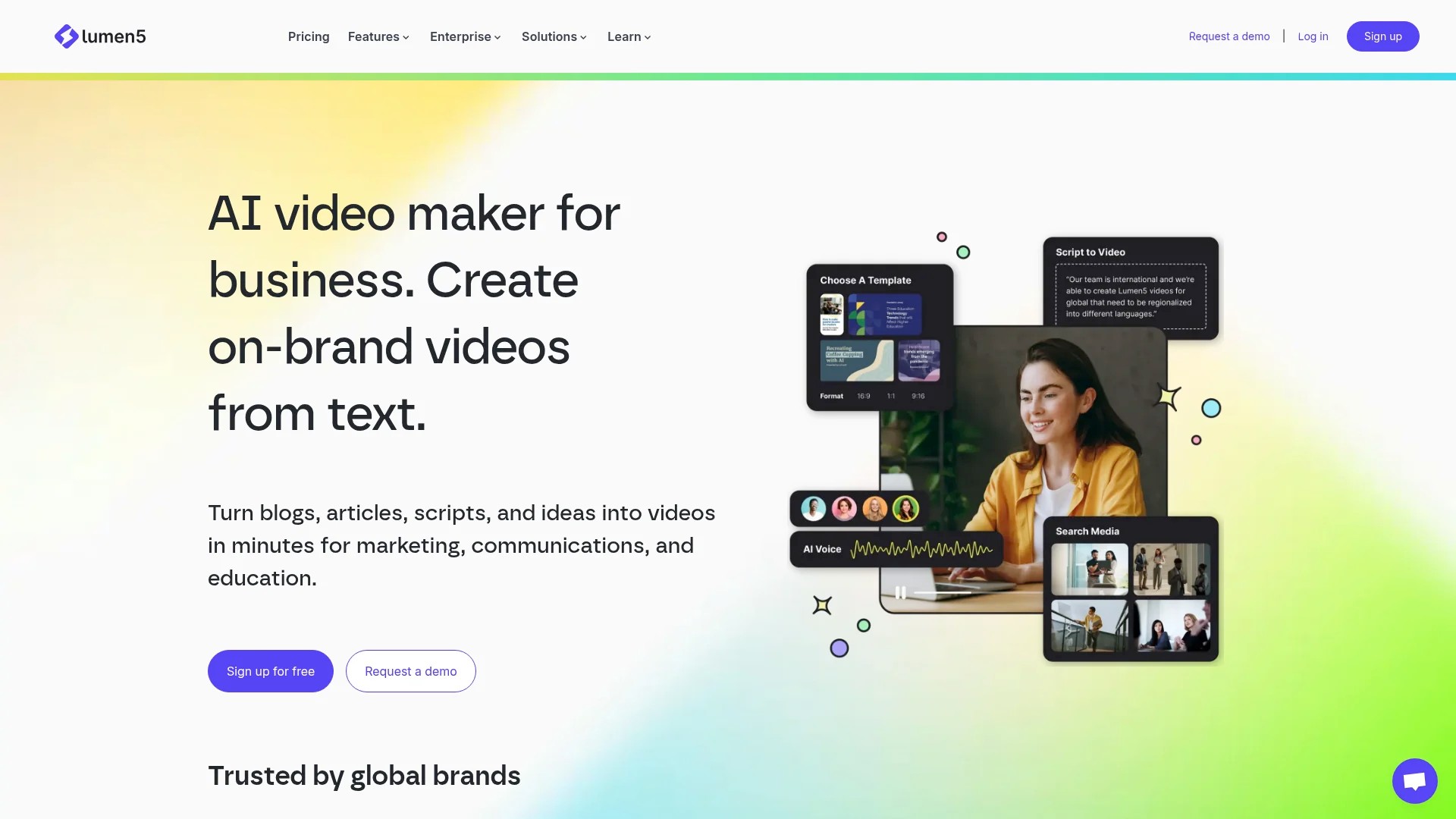 Screenshot of https://www.lumen5.com
