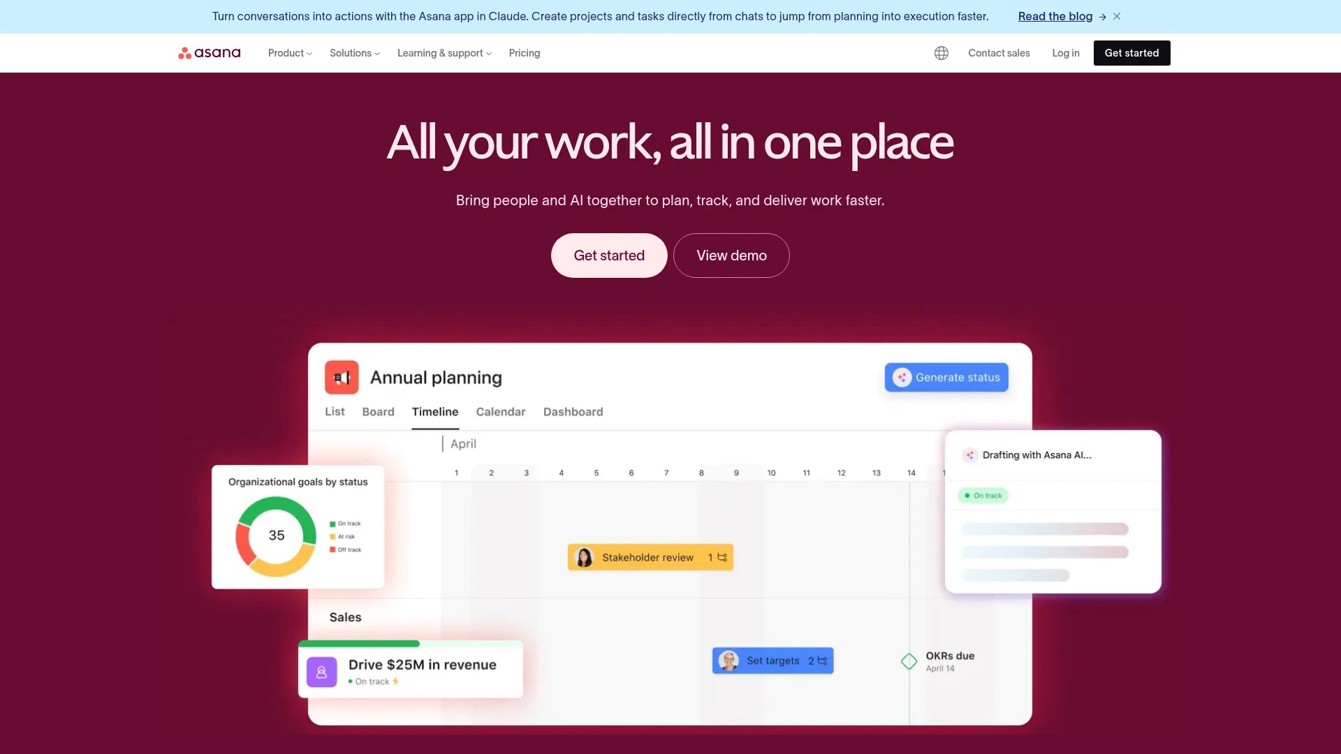 Screenshot of https://asana.com