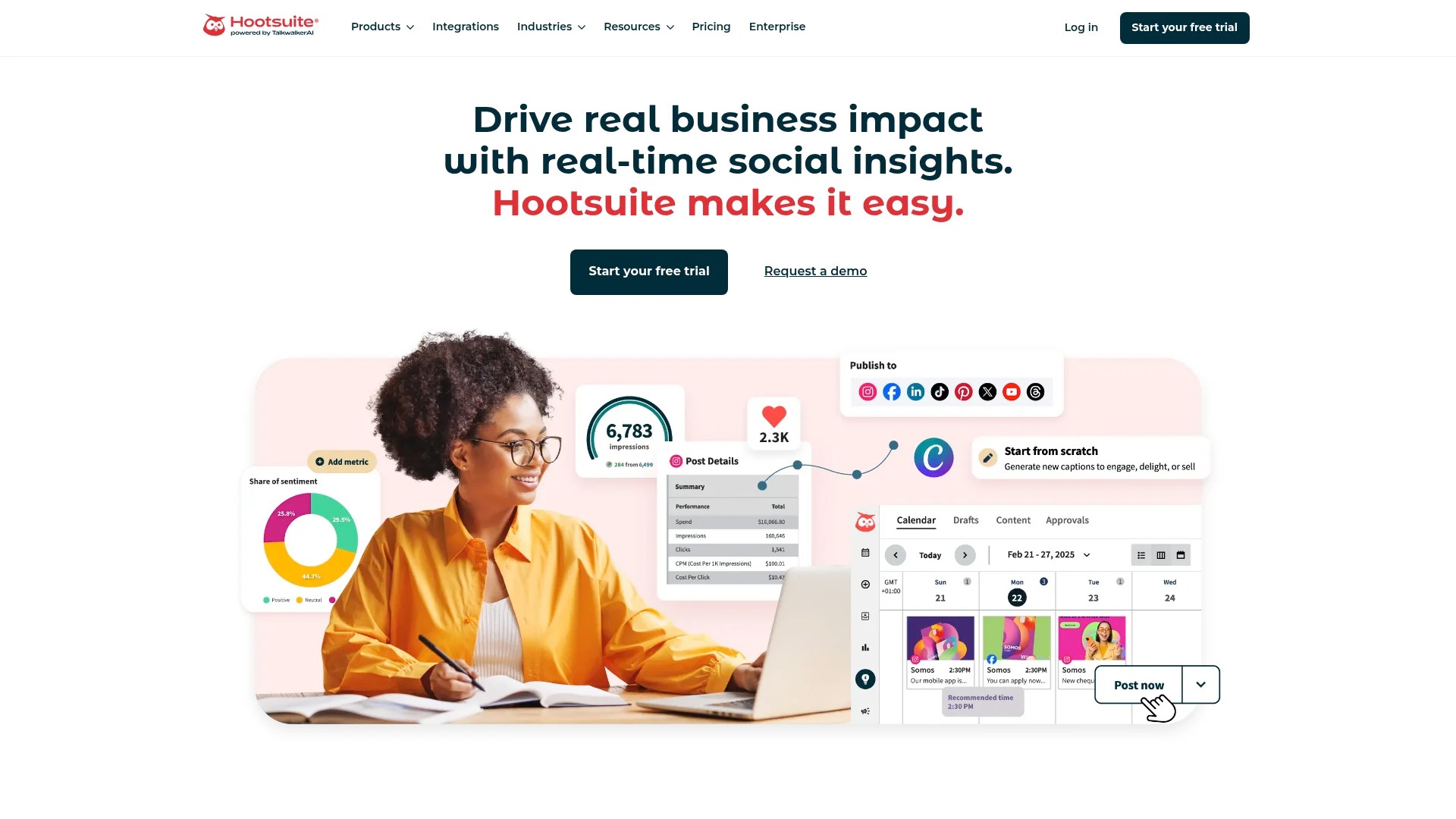 Screenshot of https://www.hootsuite.com