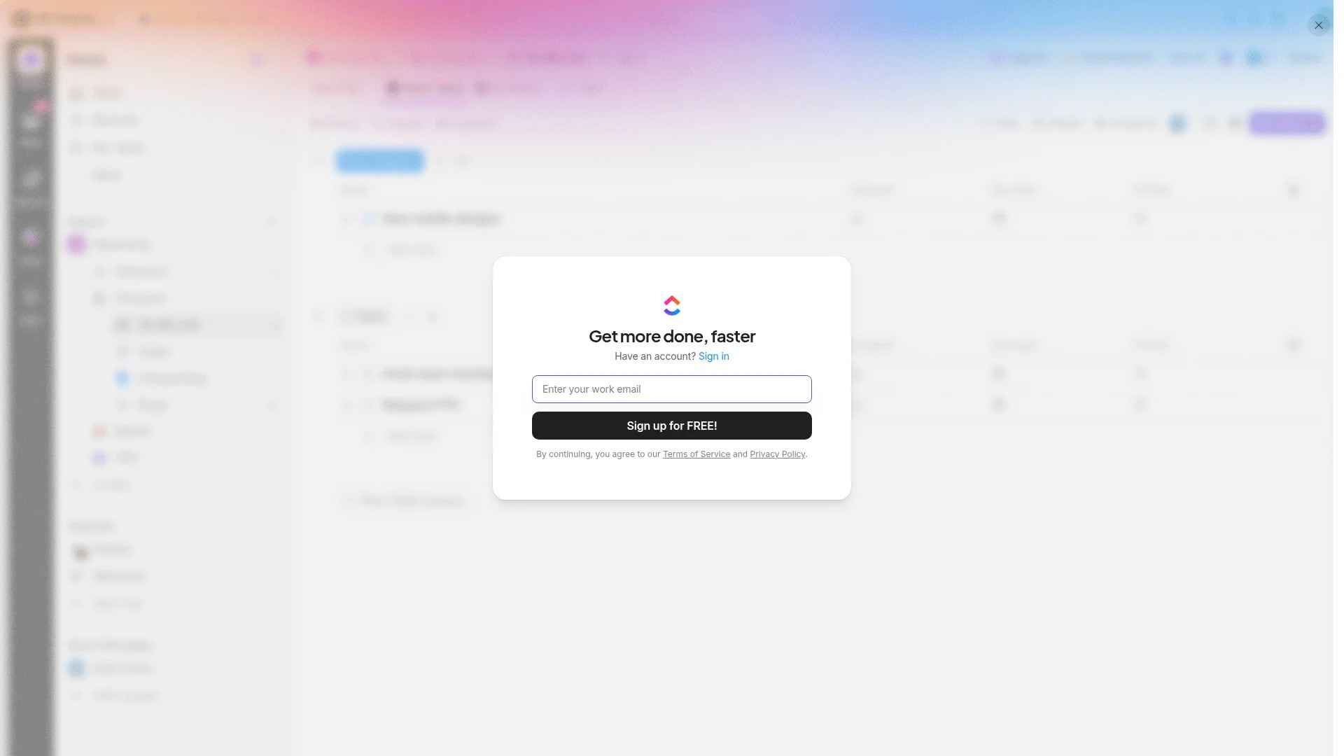 Screenshot of https://clickup.com