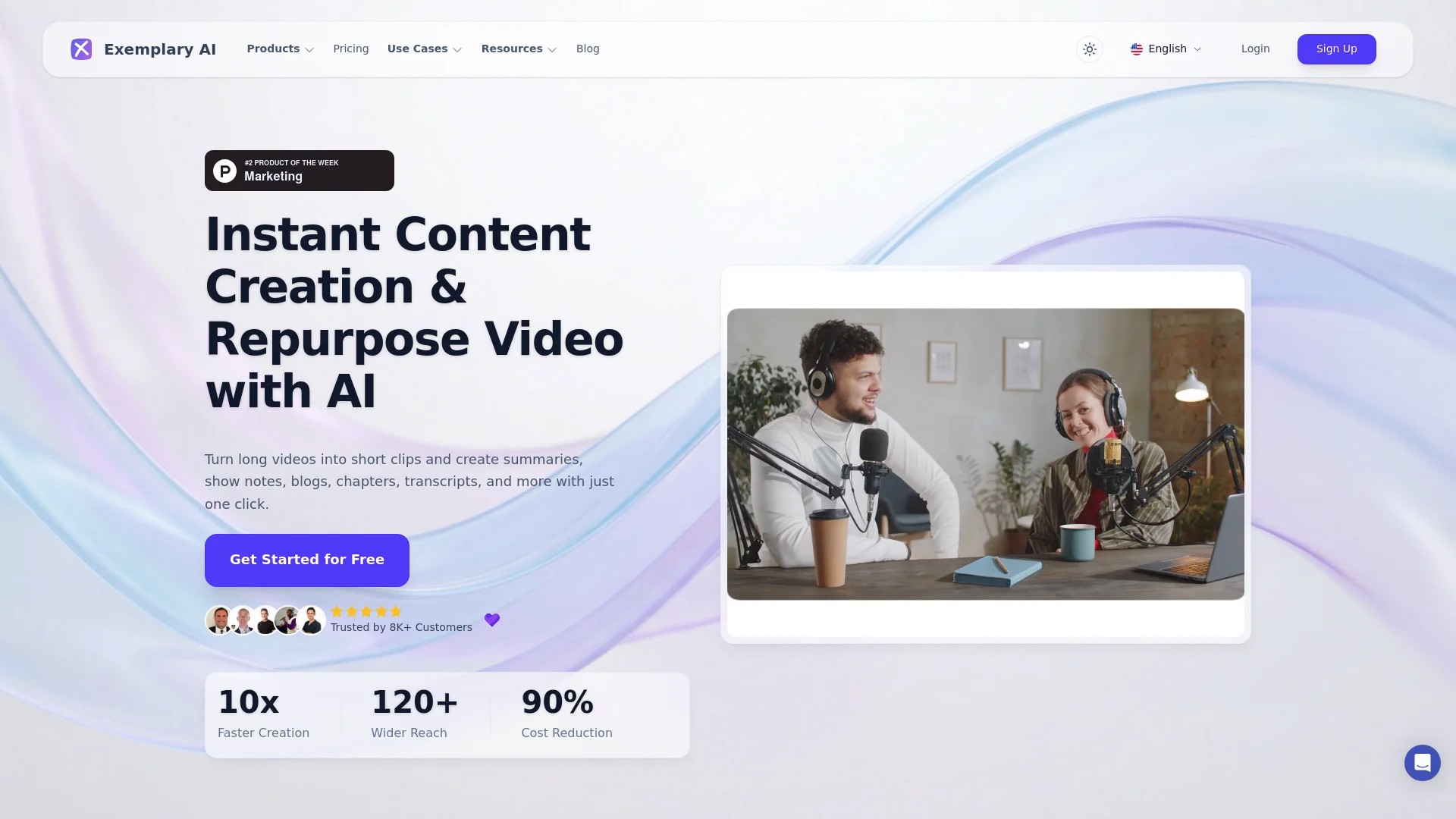 Screenshot of https://www.exemplary.ai