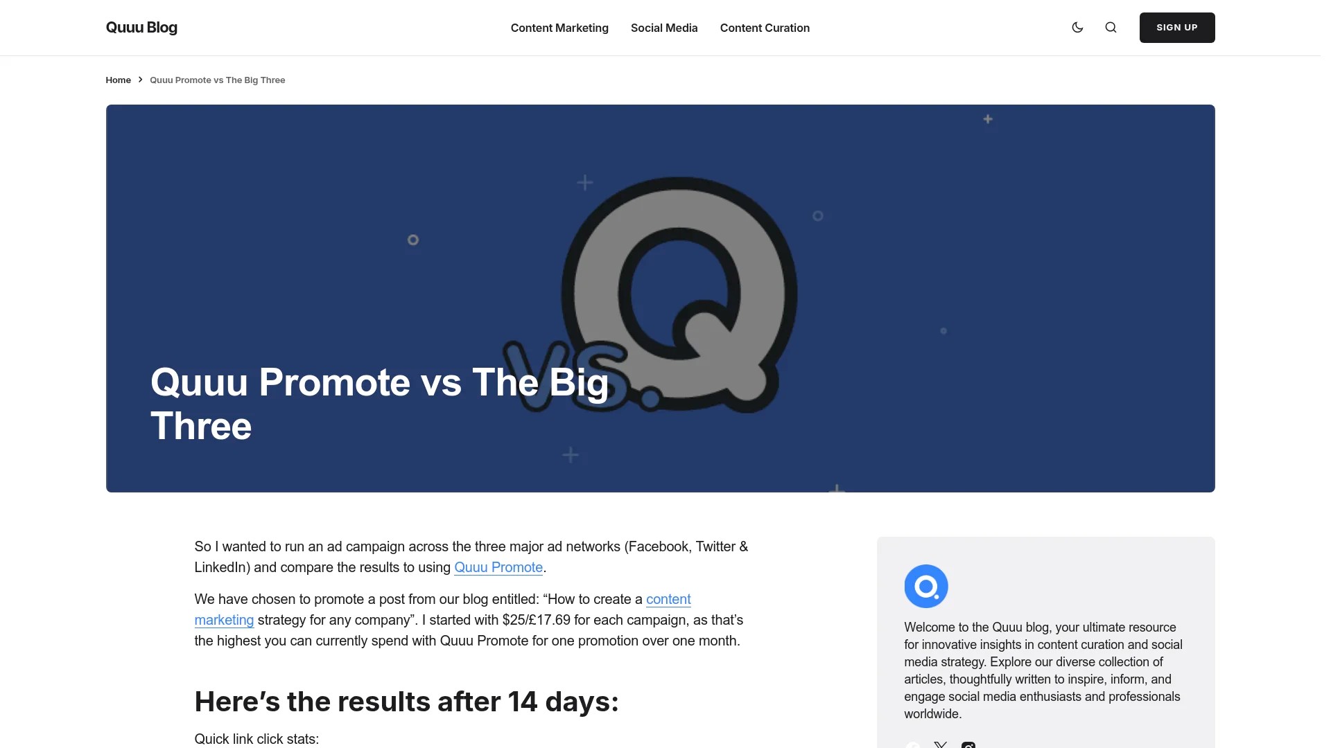 Screenshot of https://quuu.co/blog/quuu-promote-vs-the-big-three/