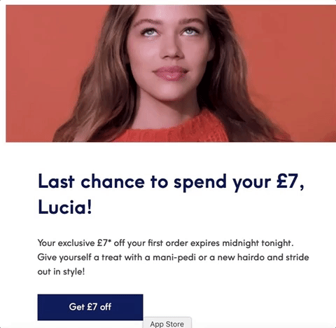 Treatwell email GIF