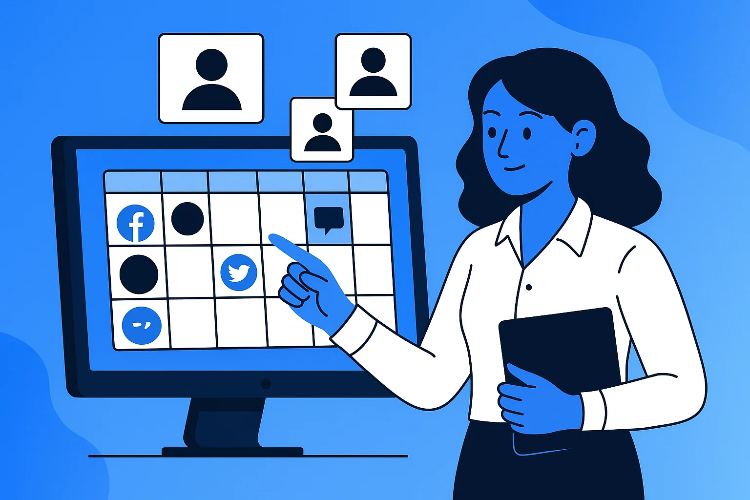 Managing multiple clients' social calendars